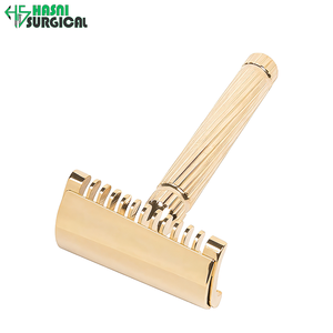 Fournisseur d'instruments de beauté pour les importateurs - Rasoir de sécurité classique à double tranchant pour hommes, couleur or - Product Image 5