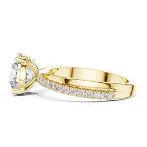 Bague solitaire élégante en diamant de laboratoire taillé 2 carats, or jaune 18 carats plaqué rhodium, certifiée IGI, pour mariage, fiançailles et usage quotidien - Product Image 3