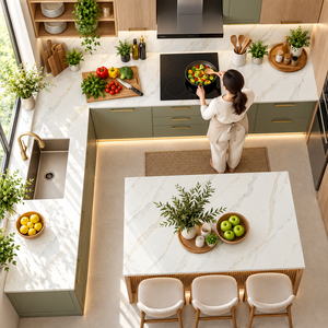 Losa de Cuarzo Calacatta Eternal, Diseño Moderno con Vetas Finas, Aspecto de Mármol, Acabado Pulido Elegante y Lujoso, Uso Residencial y Comercial - Product Image 1