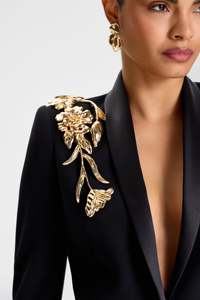 Traje de Dos Piezas Personalizado con Apliques Florales, Traje Formal Largo, Pantalón y Chaqueta de Un Solo Pecho, Ropa de Fiesta, Traje de Lujo - Product Image 6