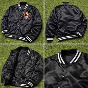 Blouson Bomber Personnalisé en Satin Noir pour Homme – Léger, Classique et Uni – Tailles XS-5XL - Product Image 2