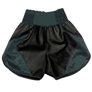 Shorts de boxe unisexe blanc et noir, en satin, respirants, séchage rapide, coupe ample, 100 % polyester, vêtements d'arts martiaux, taille adulte - Product Image 3