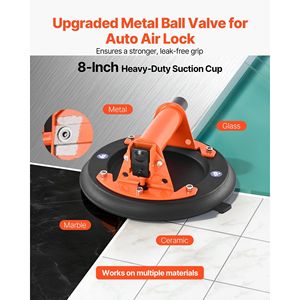 Ventosa de Vacío para Vidrio de 8 Pulgadas, Capacidad Máxima de Elevación de 429 Libras, Mango de Metal, Herramienta de Ventosa para Azulejos Grandes, Paneles de Yeso y Ventanas, Paquete de 2 - Product Image 2