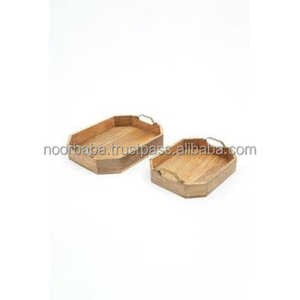 Juego de Bandejas de Servicio Impermeables Hechas a Mano de Bambú Natural para Servicio de Alimentos - Product Image 1