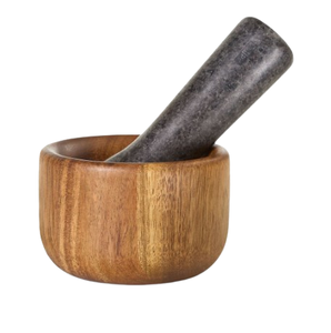 Utensilios de cocina hechos a mano, herramienta de madera vintage, molinillo de especias y hierbas, mortero y pilón, para triturar medicamentos - Product Image 1