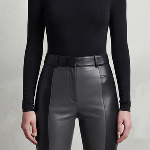Women's Leather Wide Leg Yoga <b>Leggings</b> Female Premium Leather Flare Trousers Girls Slim Fit Leather <b>Flared</b> <b>Leggings</b> - Product Image 4