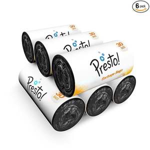 Bolsas de Basura Pequeñas, 180 Unidades, 30 Bolsas x 6 Rollos, 17 x 19 Pulgadas, para Residuos Secos y Húmedos, Negras, Biodegradables, de Plástico Negro, 20 Litros - Product Image 2