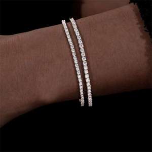 Luxury Women's 925 Silver Tennis Bracelet Round Brilliant Cut Diamond Channel Setting Wedding Jewelry - Product Image 2