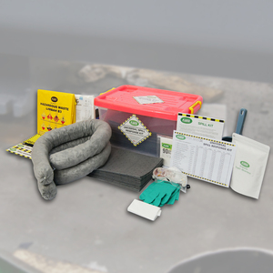 Kit anti-déversement universel portable 20L avec boîte transparente |   Kit de Réponse aux Déversements d'Urgence pour l'Absorption d'Huile, de Carburant, d'Eau et de Produits Chimiques - Product Image 1