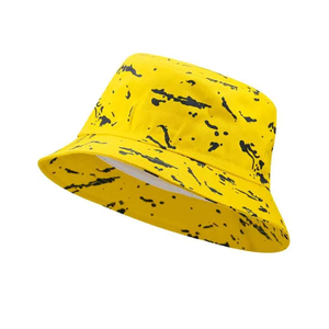 Sombrero de Pescador Unisex con Diseño de Salpicaduras de Pintura Verde Neón y Negro, Gorra de Algodón para Verano, Playa y Protección Solar, Estilo Urbano - Product Image 4
