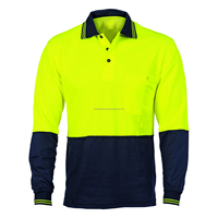 Polo de travail haute visibilité respirant et à séchage rapide pour homme, uniforme de sécurité personnalisé en polyester à manches longues