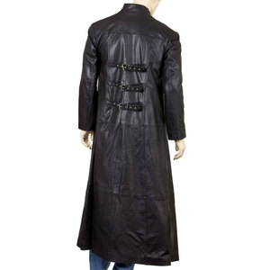<b>Men</b> Long Leather Trench Coat Wholesale Genuine Leather <b>Winter</b> <b>Overcoat</b> Custom Luxury Fashion OEM ODM Private Label - Product Image 2