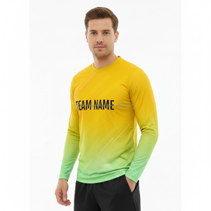 Casual Men's <b>Long</b> Sleeve <b>T</b>-<b>Shirts</b> Streetwear Round Neck Custom Printed <b>Black</b> White Polyester/Cotton Yarn Dyed Solid Pattern - Product Image 3