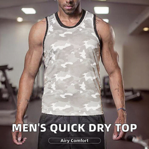 Camiseta sin mangas de cuello redondo para hombre, hecha a medida, transpirable, de punto, estilo urbano, color liso, de algodón y elastano, talla grande, de alta calidad - Product Image 3