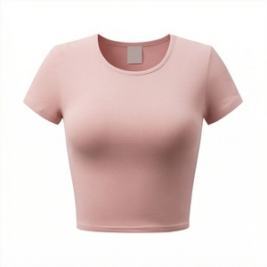 Camiseta Corta Ajustada para Mujer, 2025, Hecha de Algodón, Estilo Boutique, Ropa Deportiva, Moda Fitness, Tendencia en Ropa de Gimnasio - Product Image 1