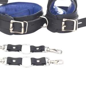Frog Tie Leather Restraint Set for Wrist Ankle and <b>Thigh</b> Control - Product Image 2