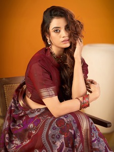 Sari Tradicional Indio Informal con Estampado Kalamkari para Uso Diario y Eventos Festivos para Mujer, Atuendo Elegante y Cómodo - Product Image 6