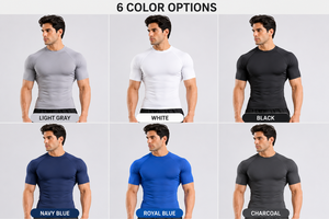 OARH INT INDUSTRY <b>Men's</b> <b>Compression</b> <b>Shirt</b>-Eco-Friendly Spandex/Nylon Breathable Quick Dry + Short Sleeve <b>for</b> - Product Image 6