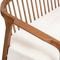 Canapé de jardin moderne de style japonais en teck massif du milieu du siècle, 2 places, avec revêtement en tissu, pour salon