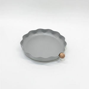 Plateau de service rond en métal noir, design moderne, luxe artisanal, personnalisable, pour cuisine, décoration intérieure, vaisselle – Offre Spéciale - Product Image 2