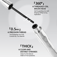 360 °   Mascara à tube fileté rotatif, effet vague d'eau argentée, waterproof, recourbant et allongeant, marque privée OEM