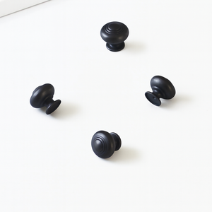Premium Quality Zinc Alloy Matte <b>Black</b> Round <b>Knob</b> Antique Cabinet Drawer Handle for Kitchen Dining Bathroom Nightstands - Product Image 1