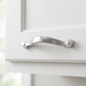 Poignée de meuble design moderne pour cuisine, quincaillerie durable, forme incurvée, nickel poli, pour armoire et commode - Product Image 1