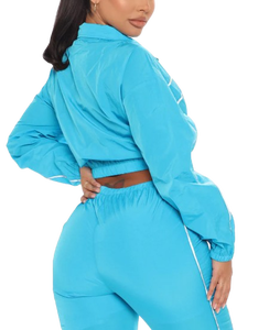 ชุดวอร์มกันลมปักโลโก้คุณภาพสูง ไซส์ใหญ่ น้ำหนักเบา กันน้ำ ระบายอากาศได้ดี สำหรับผู้หญิง ชุดวิ่งแบบเรียบ - Product Image 4