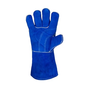 ถุงมือเชื่อมหนังวัวแท้คุณภาพสูง ทนทานต่อการเสียดสี ป้องกันเปลวไฟ ใช้สำหรับดับเพลิงและทำบาร์บีคิว - Product Image 4
