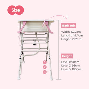 Support de baignoire pour animaux de compagnie HEDYS GROOMING réglable à domicile - Portable, 3 niveaux de hauteur, pliable, cadre stable pour chiens, PP/Aluminium/PTE - Product Image 5