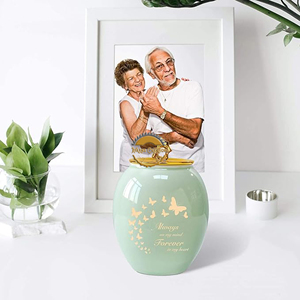 Wholesale Custom <b>Memorial</b> Urn Elegant Brass Cremation Ashes Urn Decorative Metal Funeral Urn with Artwork Adult <b>Memorial</b> Ashes - Product Image 4