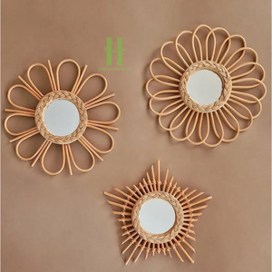 Meilleur ensemble de décorations murales en rotin écologique faites à la main, motif tortue, en osier naturel, pour la décoration intérieure, en provenance du Vietnam - Product Image 2