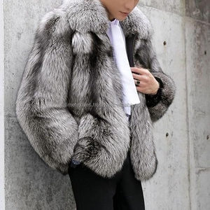 RNSHANGER Winter Men Genuine Leather <b>Waterproof</b> Reversible Loose Fox Long Woolen Overcoat Fashion Trendy <b>Clothes</b> - Product Image 3