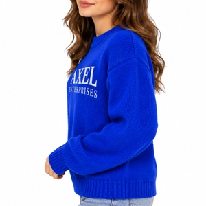 Pull pour femme en tricot finition décontractée, toucher doux, style confortable, détails côtelés, mode moderne, pull oversize à manches longues - Product Image 4