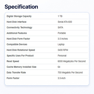 ใช้ <span class=keywords><strong>HDD</strong></span> <span class=keywords><strong>1TB</strong></span> ฮาร์ดดิสก์ไดรฟ์ WD10PURX <span class=keywords><strong>1TB</strong></span> ฮาร์ดไดรฟ์ SATA 6กิกะไบต์/วินาที64MB แคช3.5นิ้วคอมพิวเตอร์เดสก์ท็อป NAS DVR NVR <span class=keywords><strong>CCTV</strong></span> - Product Image 2