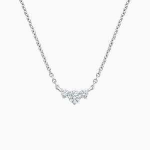 Three Stone Lab Grown Diamond IGI Certified Pendant <b>Necklace</b> in 14K White Gold Luxury <b>Delicate</b> Everyday Wear Elegant Party Gift - Product Image 1