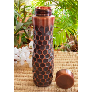 New Design Copper Bottle Gift <b>Set</b>-Large Capacity (250ml) Leakproof Lid Gold Color <b>Microwave</b> Safe Classic Style - Product Image 5