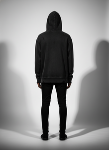 Sweat à capuche zippé personnalisé pour homme, en coton molletonné épais, effet vieilli, délavé à l'acide, style streetwear vintage, faible MOQ, OEM - Product Image 4