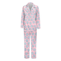 Ensemble de pyjama en satin écologique pour homme à manches longues avec imprimé rennes de Noël, 100 % soie de mûrier, vêtements de nuit d'hiver, ensemble décontracté tissé