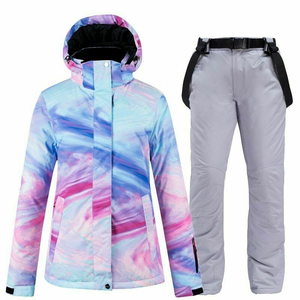 Conjunto de Traje de Esquí Unisex, Chaqueta con Capucha y Pantalones Impermeables con Estampado Tex 220g para Deportes de Nieve al Aire Libre en Invierno - Product Image 6