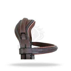 บังเหียนรูปทรงเลข 8 แบบมีสายรัดจมูก ตกแต่งด้วยการเย็บแบบแฟนซี ขนาดมาตรฐาน สำหรับขี่ม้าแบบอังกฤษ เพื่อความสบายของม้า - Product Image 3