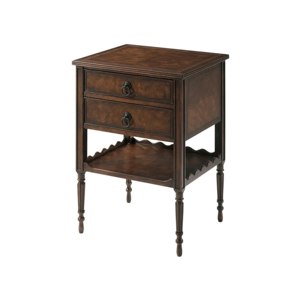 Solid Wood Nightstand with Double Drawer and Bottom Shelf, Wooden Bedside Table Storage Cabinet for Bedroom Furniture Hotel Use - Product Image 2