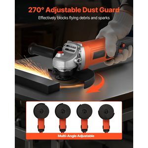 Meuleuse d'angle électrique haute vitesse 7 pouces 13 A 8500 tr/min, outil électrique réglable à 270 degrés, avec aspiration de poussière, filaire - Product Image 4