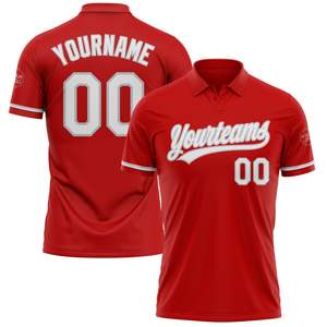 Camiseta Polo Roja Personalizada para Hombre, Manga Corta, Impresión por Transferencia de Calor, Tejido de Punto Transpirable, Estilo Casual con Logotipo en la Parte Delantera - Product Image 3