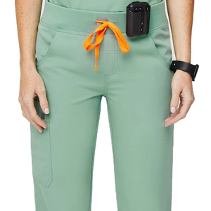 New Scrubs <b>Set</b> Medical Uniforms Stretch Scrub Tops with Pocket Pants Nurse Uniform <b>Doctor</b> Surgery Overalls Beauty Salon Workwear - Product Image 5
