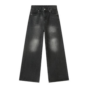 Primium Men's High <b>Waist</b> Stone washed Wide Leg <b>Jeans</b> Cotton Casual Pants Breathable Mid weight Autumn Style Baggy <b>Jeans</b> For Men - Product Image 3