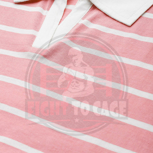 Chemise polo pour femme, tendance, rayée rose et blanche, produit de qualité supérieure, design unique, impression de logo personnalisée, légère, vêtements décontractés - Product Image 6