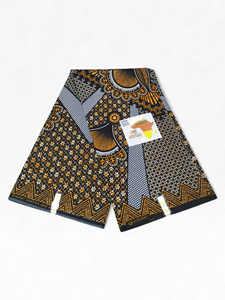 Tela Africana Premium con Estampado de Cera - Elegante Material de Algodón con Patrón de Hojas Verdes para Atuendos Étnicos Tradicionales - Product Image 2