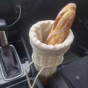 Support de baguette vintage fait main en rotin écologique pour console de voiture, cuisine et armoire - Fixation sécurisée - Product Image 2