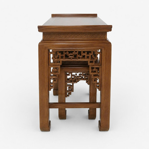 Mesa de Altar Rectangular de Madera Maciza Tam Viet A08 Sindora, de un Solo Nivel, con Diseño de Loto Grabado, Reutilizable, para Culto Familiar y Ancestral - Product Image 2